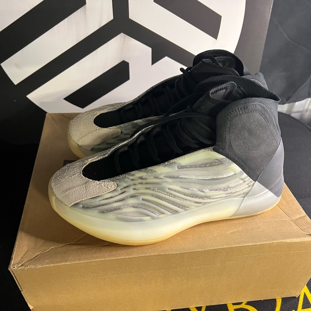 adidas Black and Cream High-Top Sneakers